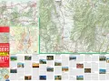 Mapa turystyczna Sudetów Wschodnich z zaznaczonymi szlakami, miastami i atrakcjami.