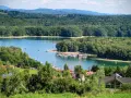 Malownicze Bieszczady z dziećmi: jezioro, żaglówki, las i domki letniskowe. Idealne miejsce na wakacje.