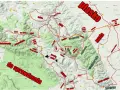 Mapa atrakcji Gór Sowich: od "nudy" po "super stromo", z zaznaczonymi trasami i miejscami do sprawdzenia.